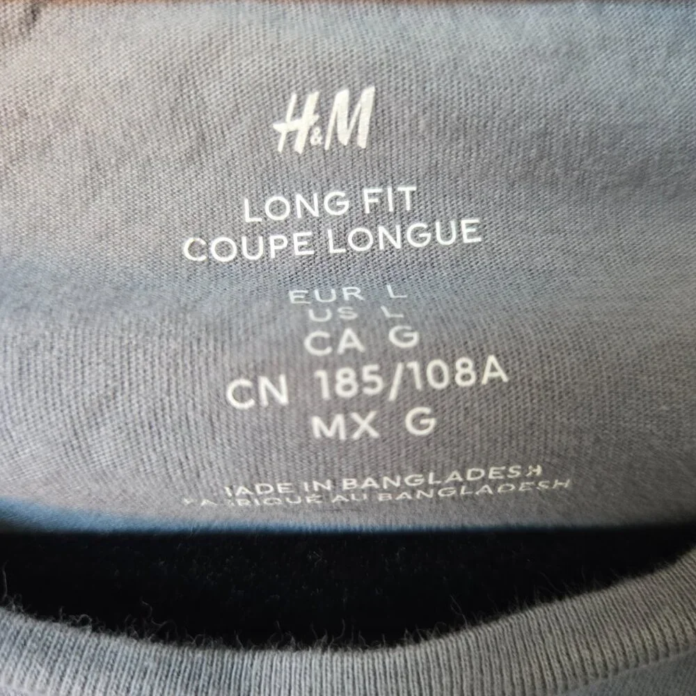 H&M Gray long fit tee - Picture 2 of 3